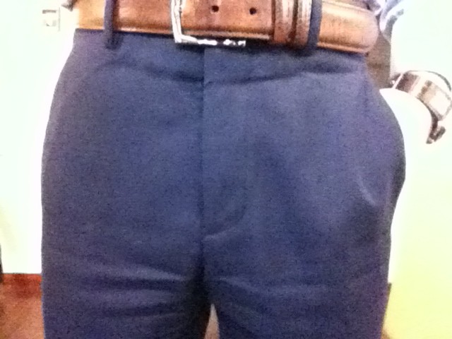 Blue Flat Front Custom Pants 