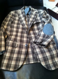 Custom sport coat with elbow patches 