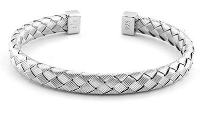 silver gauntlet style bracelet
