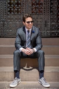 Stylish Gentlman Outside Wearing a Suit