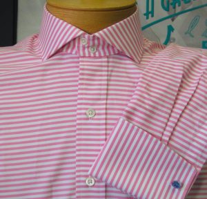 mens custom shirt with horizontal stripes