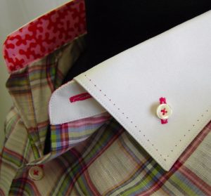 plaid custom shirt with button down collar
