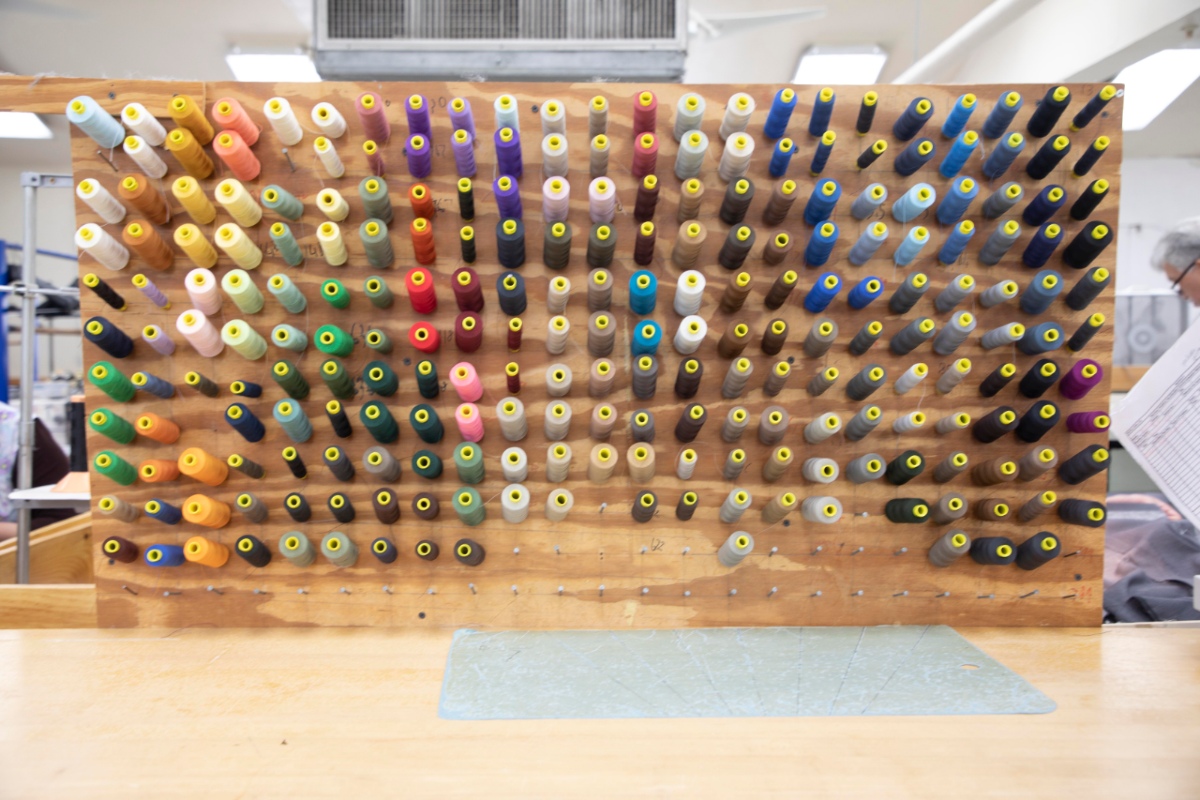various colored rolls of thread