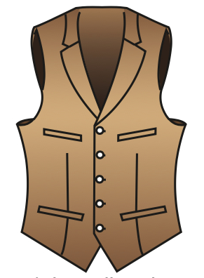 sketch of single breasted vest with lapels