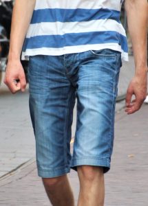 man wearing shorts that are too long