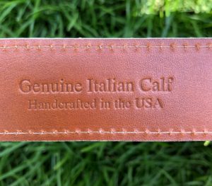 italian calfskin stamp inside belt