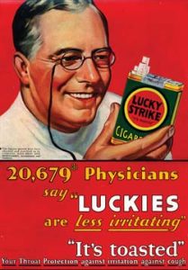 vintage ad for lucky strikes
