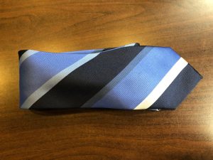 blue white striped custom necktie
