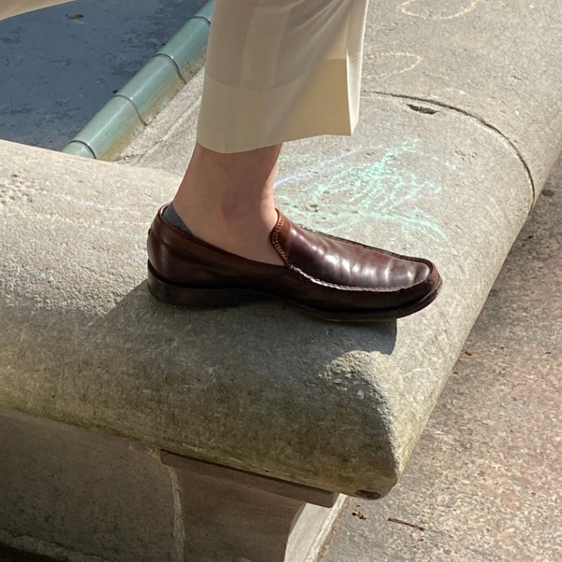 brown leather venetian slipon shoe