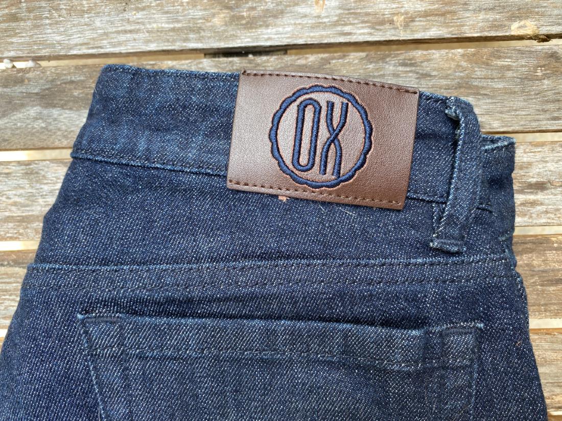 monogram in leather patch mens custom jeans