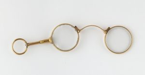 lorgnette glasses with gold handle