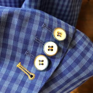 standard spaced buttons on custom jacket
