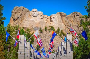 flags from each state at mount rushmore