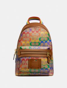 multicolored coach backpack