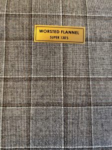 plaid worsted flannel bespoke suit fabric