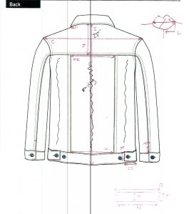 sketch for custom jacket back