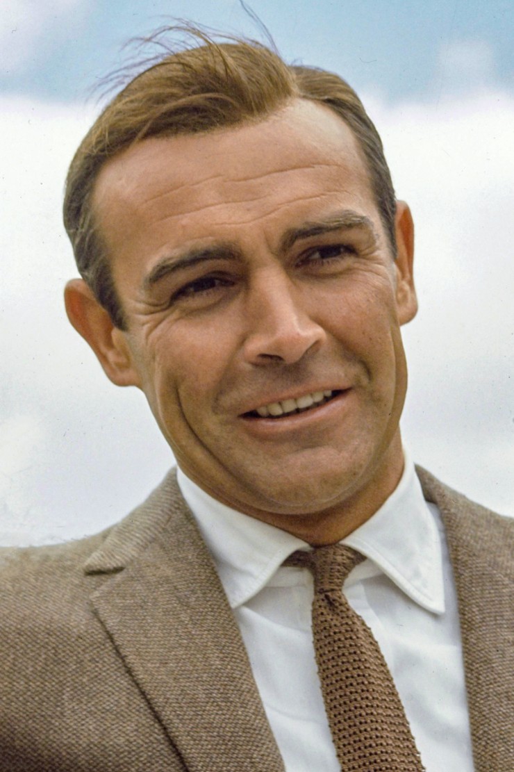 sean connery in tan suit with tan tie