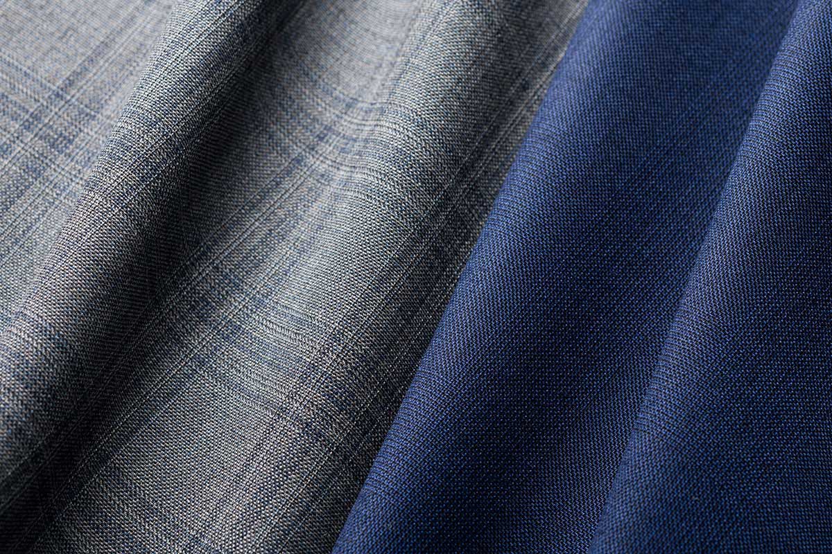 gray & blue bespoke jacket fabrics
