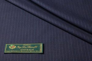 blue pinstripe custom suit cloth