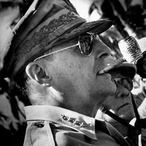 general macarthur in aviator sunglasses