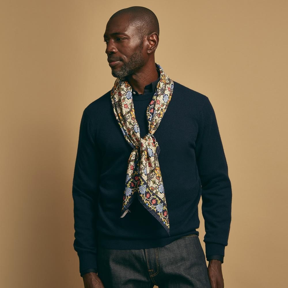 black man in silk scarf